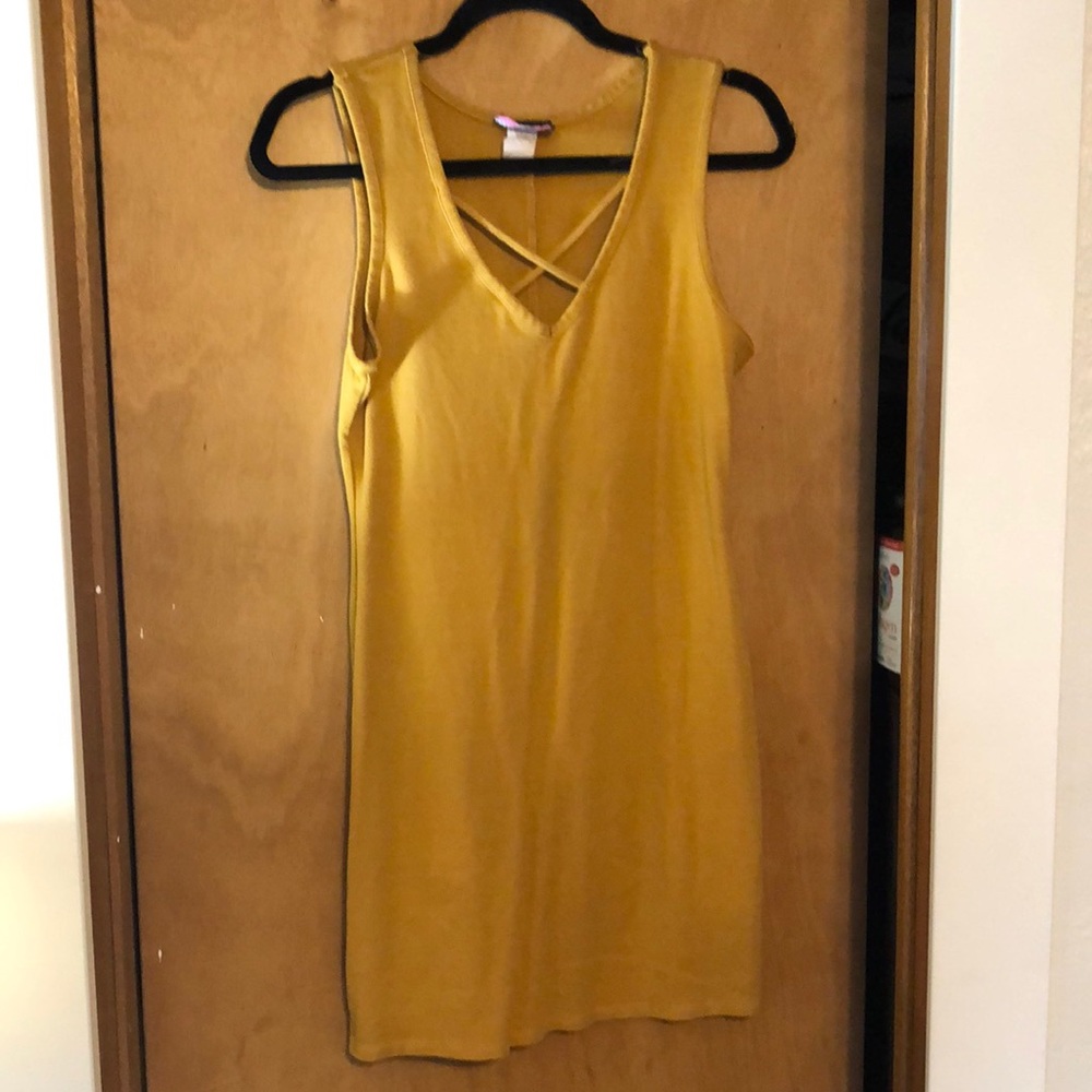 Mustard colored T-shirt dress